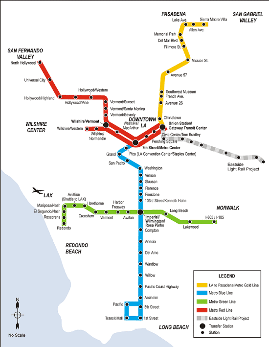 Los Angeles Rail Map